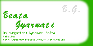 beata gyarmati business card